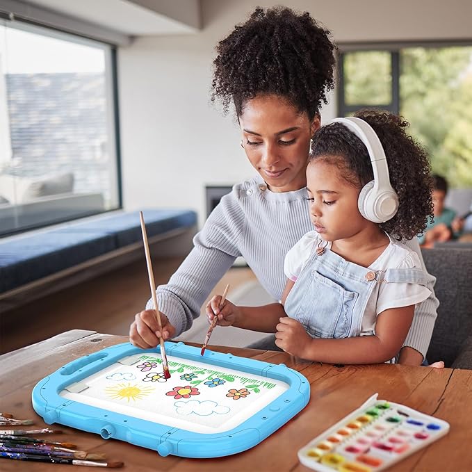 Easel for Kids, Toddler Art Easel Adjustable Standing, Magnetic Double Sided Easel with Painting Accessories Gift for Boys and Girls