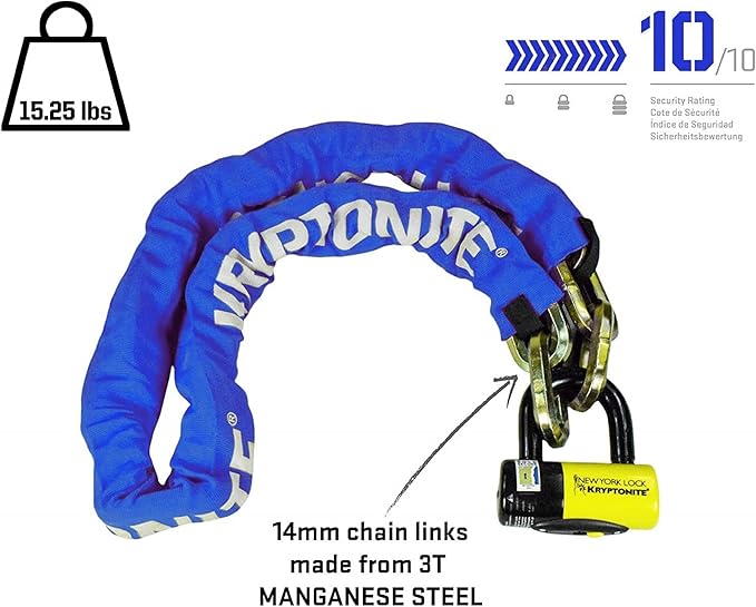 Kryptonite New York Fahgettaboudit Chain 1415 & New York Disc Lock