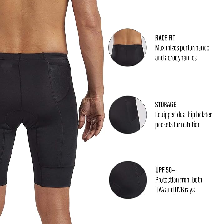 Zoot Men’s Core 9-Inch Tri Shorts, Quick Dry Performance Triathlon Shorts with Cycling Chamois Pad, Pockets & UPF 50+ Fabric