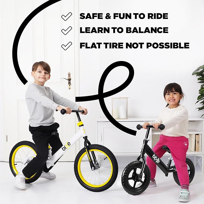 Balance Bike - 30.5 cm (12") Training Bikes for Kids and Toddlers - 1.8kg (4lbs) Kids' Balance Bike - Children Ages 3, 4, 5 - No Pedal Push Bicycle for Boys or Girls - Black