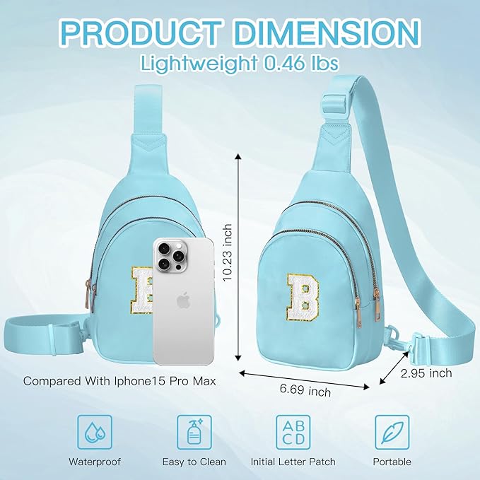 Birthday Gifts for 7 8 9 10 11 12 13 Year Old Girls Small Initial Sling Bag Cross Body Bag Fanny Pack for Girls