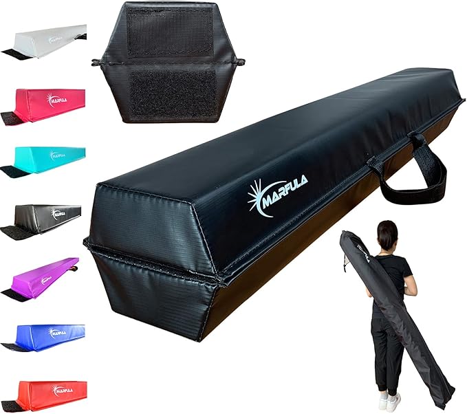 Balance Beam - Folding Floor Gymnastics Equipment for Kids, Non Slip Base - 6 FT to 10 FT for Home Gym Use