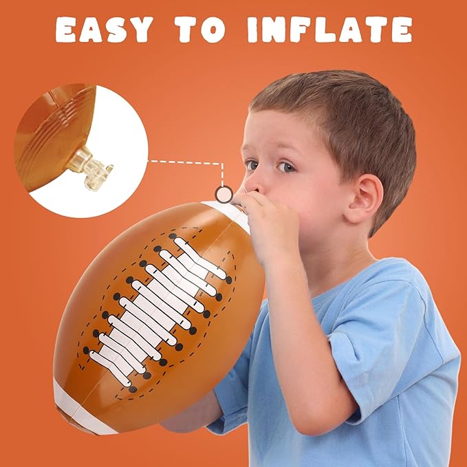 Shindel Inflatable Beach Balls, 16 Inch Large Blow Up Footballs Pool Toys for Party Supplies Decorations for Kids Birthday Summer Beach Water Games