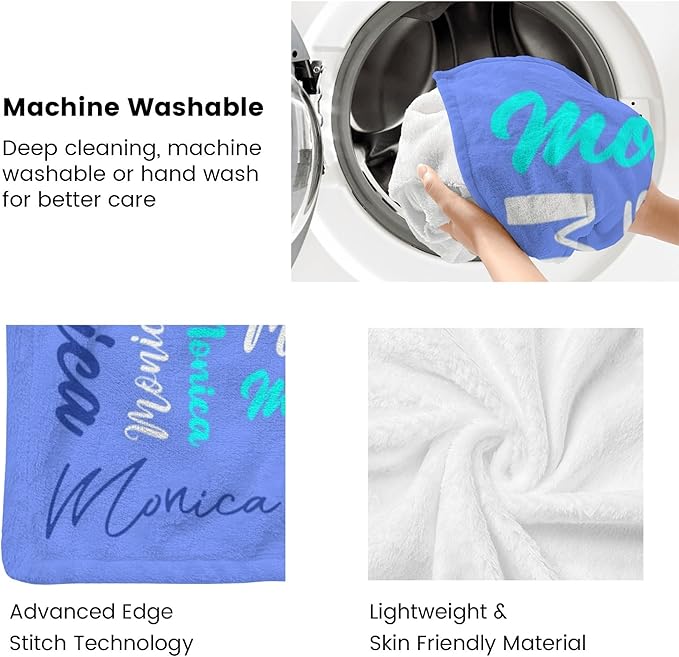 Name Blanket Personalized Blanket for Adult Kids Flannel Customize Throw Blanket Custom (Color 26, 30 x 40 Inches)