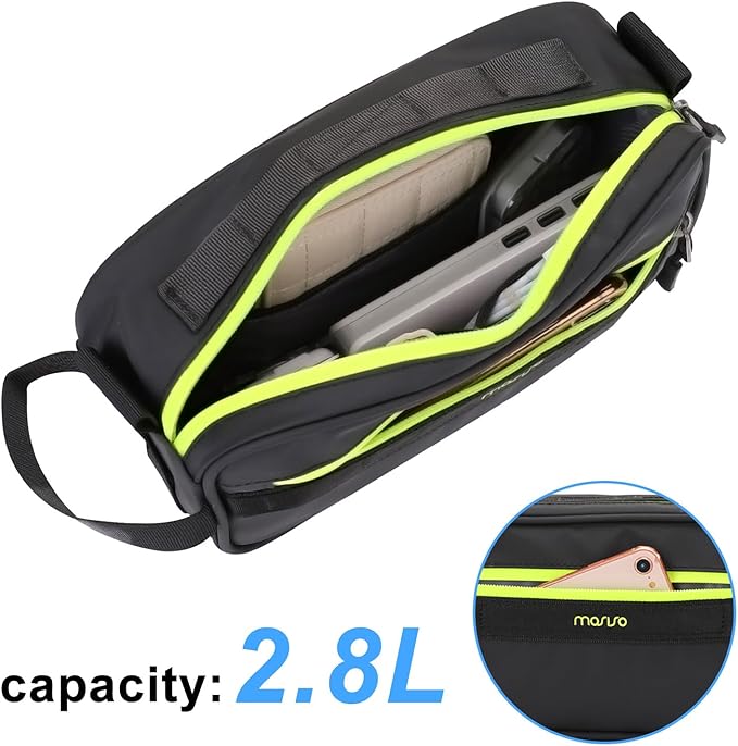 MOSISO Bike Handlebar Bag, Bicycle Frame Case, Multifunctional Waterproof Cycling Front Pouch with Shoulder Strap, Bike Crossbar Front Bag Storage Tool Bag for Women Men Road Mountain Cycling
