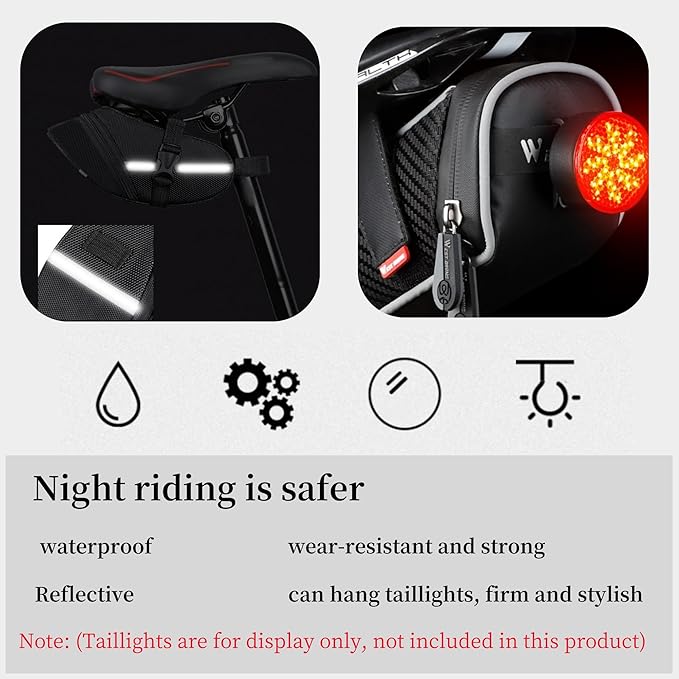 2 Pack Cycling Bag,Bicycle Saddle Bag,Mountain bike bag,Bike Seat Bag With reflective for a Safety ride Seat Bag, Bike Bag,bike bags for Mountain Road Bikes
