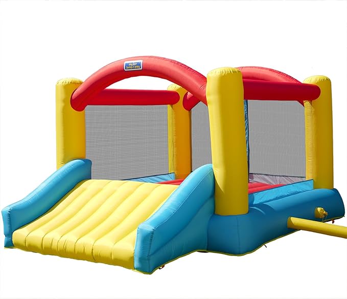 Sportspower™ My 1st Jump N Play™ Inflatable Bounce House with Large Slide & Anchors, Ages 3-8, Heavy Duty, ASTM Certified, on Included Blower