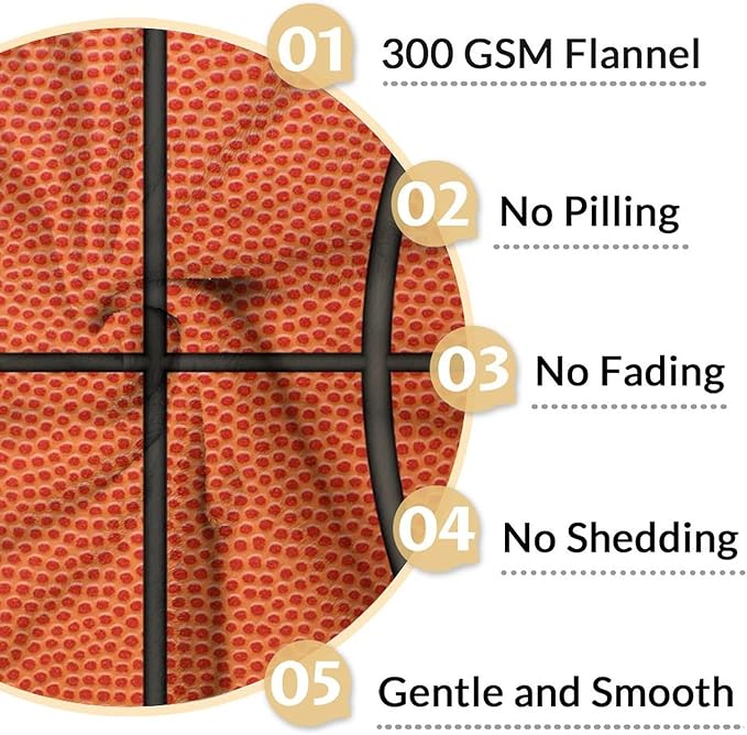 Basketball Gifts for Boys 8-12, Sports Throw Blanket for Basketball Lover Kids, 40x30 Soft Fuzzy Inches Blankets for Lap Couch Sofa Bed, Cool Basketball Decor for Home