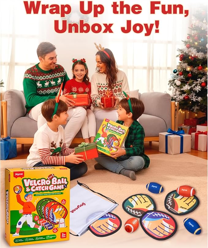 JoyCat Toss and Catch Ball Game Set,Kids Toddler Baseball Glove,Beach Yard Games,Sports&Outdoor Kids Toys,Birthday for 3 4 5 6 7 8 9 10+Year Old Boys Girls