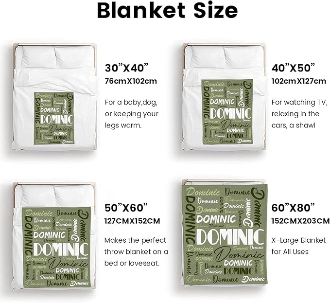 Dr.TOUGH Personalized Name Blanket Personalized Blanket for Adult Kids Flannel Customized Personalized Blankets and Throws