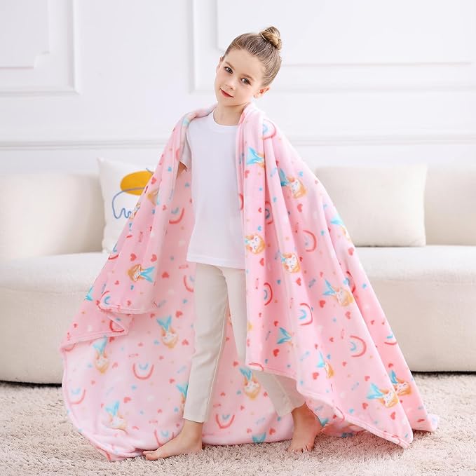 Softan Princess Blanket for Girls, Kids Throw Blanket for Boys and Girls Soft Cozy Flannel, Cute Princess Blanket for Sofa Couch Bed, Christmas Birthday Gift for Kids, 50x60 Inches