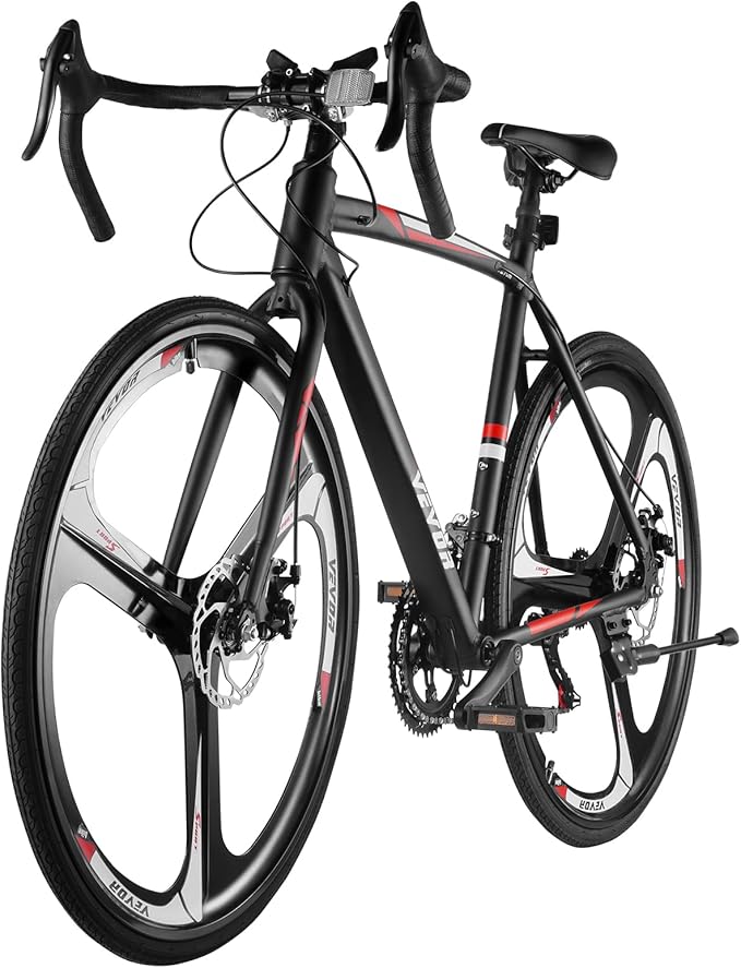 VEVOR Road Bike, 700C Wheels Racing Bike, Shimano Drivetrain City Commuter Road Bicycle, Urban Adult Sport Bicycle with Drop Bar, for Men and Women