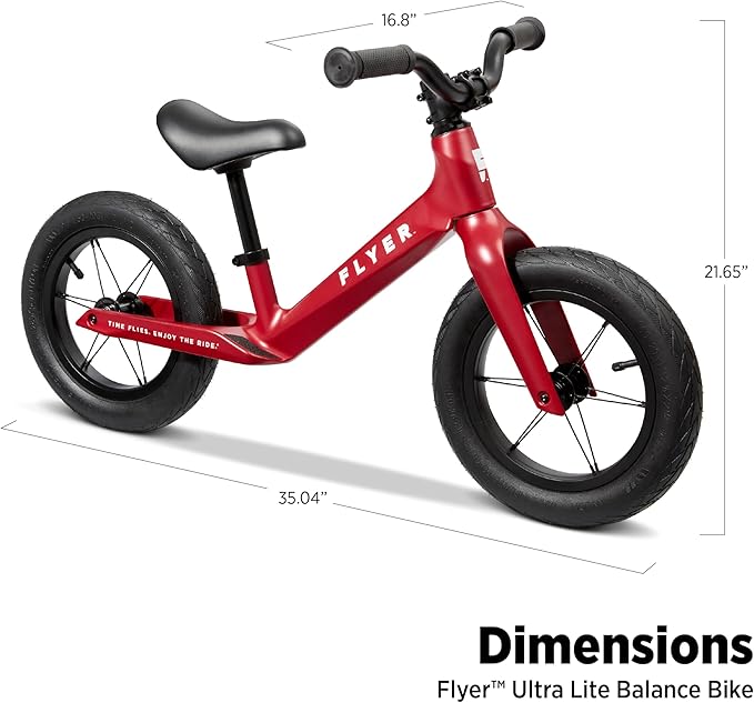 Radio Flyer Balance Bike, Baby Toy, Toddler Bike, Bicycle Toddler Toys, Baby Gifts, Flyer Ultra Lite Balance Bicycle, for Ages 1.5-5 Years, Red