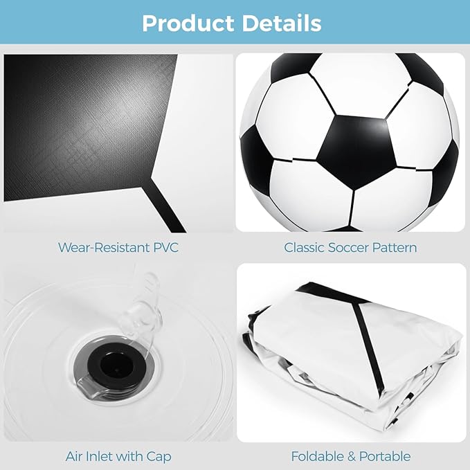 2 PCS Giant Inflatable Soccer Balls, 40 in Jumbo Beach PVC Ball, Oversized Fun for Party, Kindergarten Sports