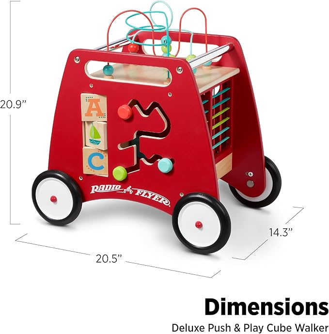 Radio Flyer Deluxe Push & Play Cube Walker, Walker Toy for Ages 1-3
