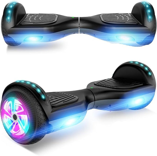 LIEAGLE Hoverboard, 6.5" Self Balancing Scooter Hover Board with Bluetooth Wheels LED Lights for Kids Adults
