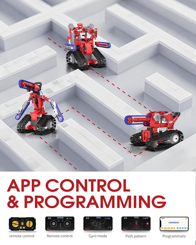 STEM Robot kit for Kids Ages 8-12, 429PCS 5 In1 Building Blocks Kit, Remote & App Control Robotic Toys, Scientific Construction Sets for Kids 8 9 10 11 12 13