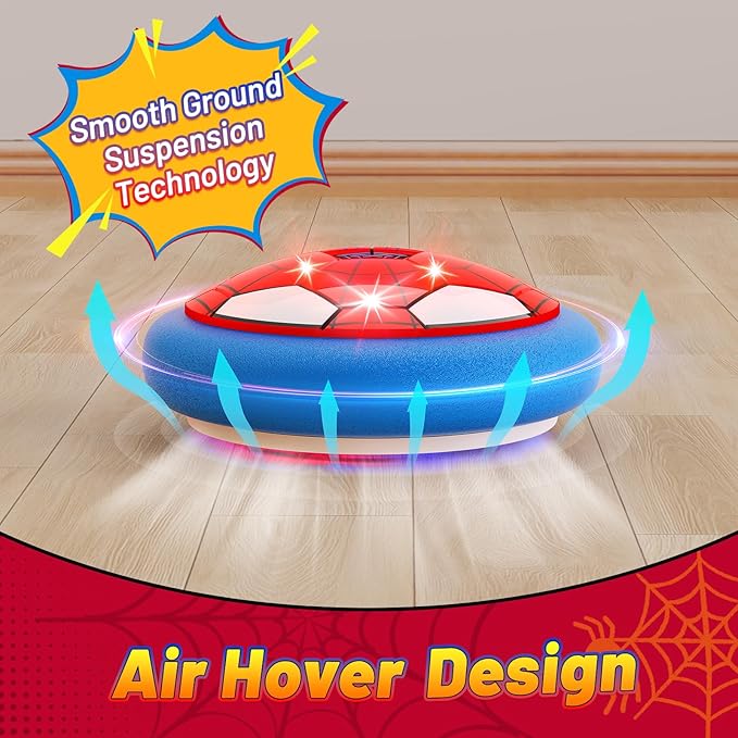 HopeRock Soccer Toys 2 Pack Hover Soccer Ball Toys Indoor Soccer Set with LED Lights, Soft Foam Bumpers, Air Floating Soccer Gifts for Kids Boys Girls Ages 3-12