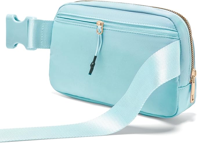Gitus Birthday Gifts for 8 9 10 11 12 13 Year Old Girls Personalized Fanny Pack Crossbody Bags with Initial Letter Patch Belt Bag for Teen Girls Cute Trendy Stuff Travel Essentials (Icingblue-F)