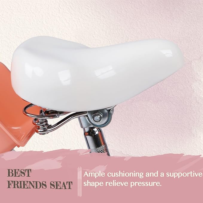 Glerc Sasha Girls Bike, 12-20 Inch Kids Bike for Children Ages 2-13 Years, Kids Bicycle with Doll-Seat & Basket & Training Wheels, Multiple Colors