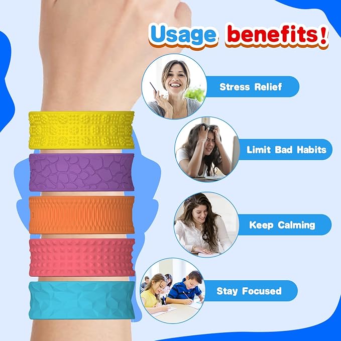 6Pc Fidget Popper Toys for Kids Sensory Strips Sensory Push and Popping Bubbles Montessori Busy Toy, Textured Suction Sensory Toys for with Autism, Pop for Classroom Gifts for Kids