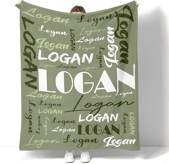 Dr.TOUGH Personalized Name Blanket Personalized Blanket for Adult Kids Flannel Customized Personalized Blankets and Throws