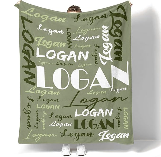 Dr.TOUGH Personalized Name Blanket Personalized Blanket for Adult Kids Flannel Customized Personalized Blankets and Throws