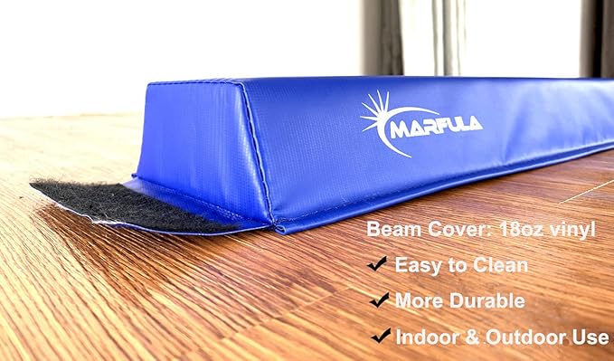 Balance Beam - Folding Floor Gymnastics Equipment for Kids, Non Slip Base - 6 FT to 10 FT for Home Gym Use