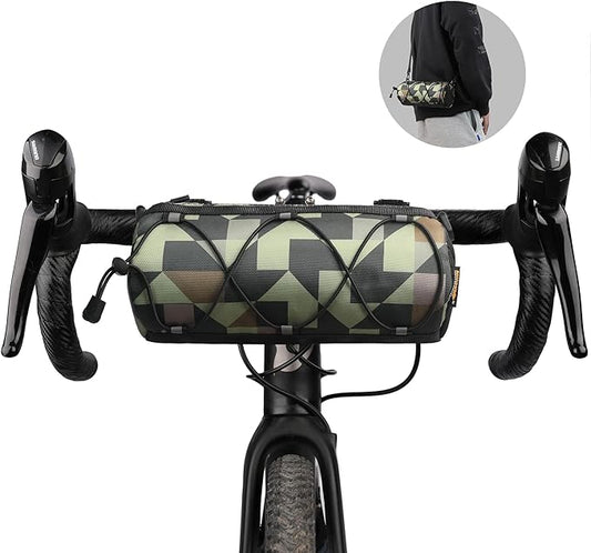 Rhinowalk Bike Handlebar Bag, Bicycle Front Bag Shoulder Bag Storage Bag with Shoulder Strap for Road Mountain Bike Cycling Travel