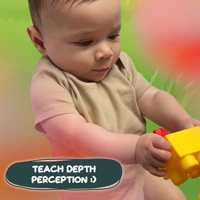 Big Soft Building Blocks for Toddlers 1-3 Year Olds - 20-Pieces Mega Blocks with Booklet for Sensory & Motor Skills - STEM Large Squishy Rubber Blocks for Babies - Montessori Stacking Baby Toys