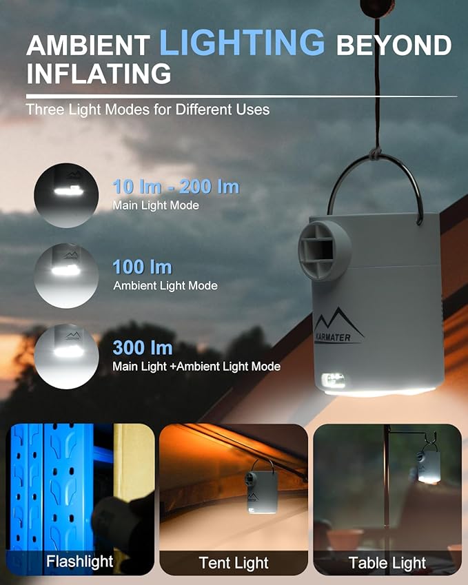 Portable Pool Inflatable Air Pump - 5kPa Upgrade Electric Camping Travel Vacuum Mini Inflator Pump for Inflatables - Battery Mattress Bed Small Float Pumps - Tiny Rechargeable Pumps for Storage Bags