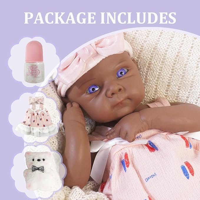 19.69 in Full Silicone Reborn Baby Dolls, 1:1 Lifelike Newborn Dolls Non Vinyl Realistic Reborn Toddler Dolls Boy Washable Sleeping Doll