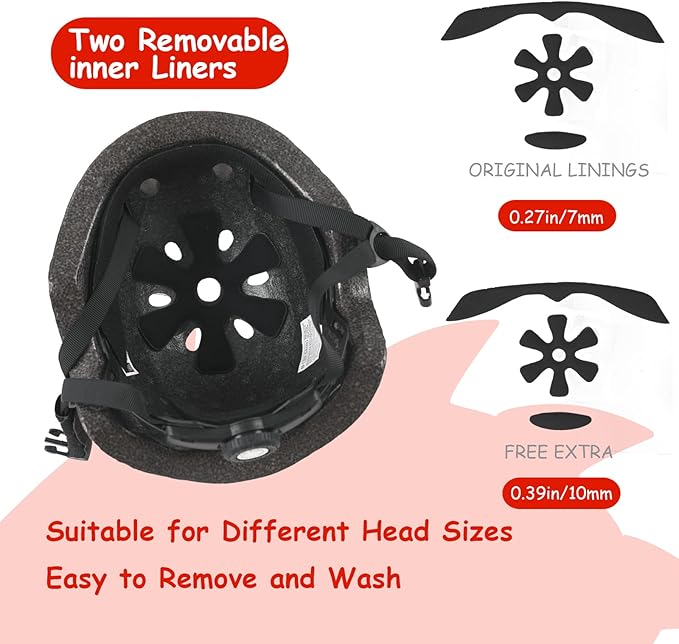 Kids Toddler Bike Helmet, Adjustable and Multi-Sport for Child Boys and Girls, 2 Sizes