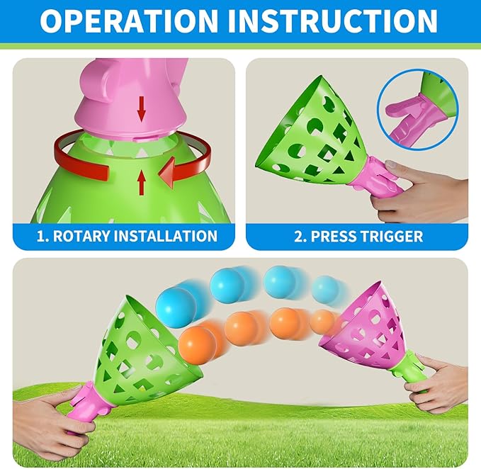 Bennol Outdoor Game Toys for Kids Boys with 20 Balls, Pop Pass Catch Ball Game Outside Toys Gifts for 3 4 5 6 7 8+ Year Old Boys Kids, Outside Outdoor Gifts for Ages 3-5 4-8