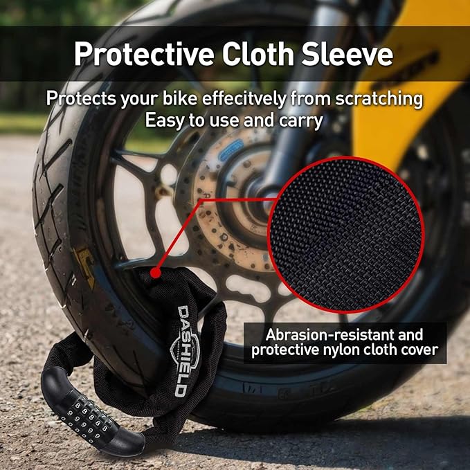 Bike Chain Lock Security 5 Digit Resettable Combination, 38.6 inches Heavy Duty Anti Theft Lock Chain for Bicycle, Motocycle, Scooter, Gate, Fence (Black, 3.2ft)