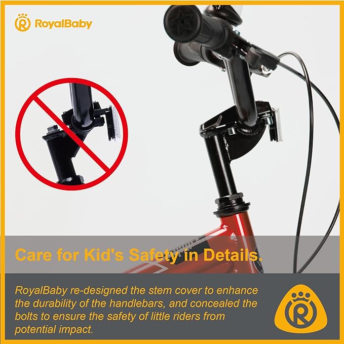 RoyalBaby Kids Bike EZ Balance to Pedal Dual Handbrake Toddlers Boys Girls Bicycle 12-20 Inch for Age 3-10 Years