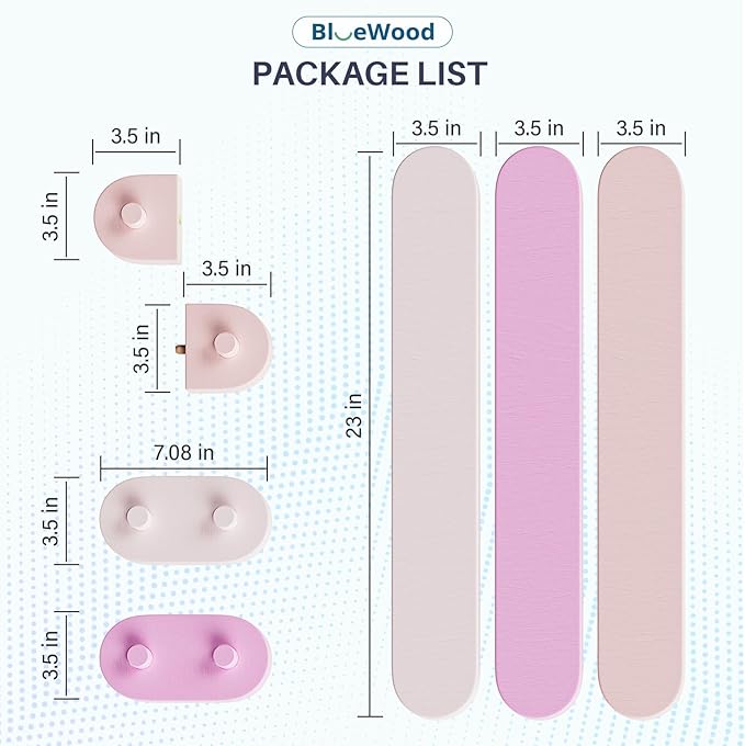 BlueWood Balance Beam for Kids 3-5, Toddler Sensory Wooden Toys and Stepping Stones, Build Coordination Gymnastics Obstacle Motor Skill for Kid