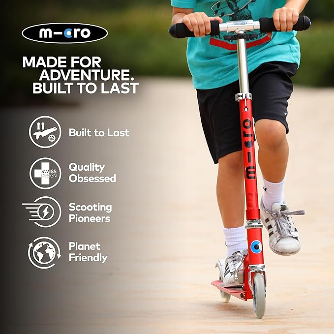 Micro Kickboard - Sprite 2-Wheeled, Smooth-Gliding, Foldable Micro Scooter for Kids Ages 6 to Teen
