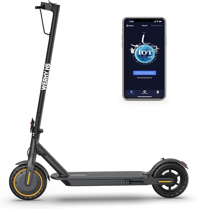 WERHY Electric Scooter, 350W/500W Motor, Top Speed 19/22 mph, Max 16/23/25/28Miles Ranges, Foldable E Scooter for Adults