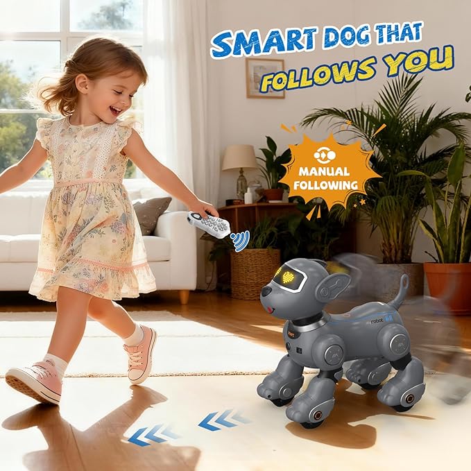 anysun Robot Dog for Kids, Remote Control Dog with Voice and Touch Interaction, Followable Programmable Dog Robot, Singing, Dancing, Talking, Smart Stunt Robot Dog Toy Gift for Boys Girls