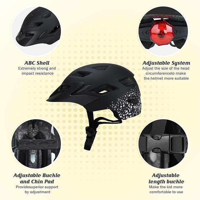 Adjustable Toddler Helmet, Kids Bike Helmets for Boys Girls 3-5/4-6/5-8 Years, Protective Gear Set for Bicycling/Skateboarding/Rollerblading/Scootering