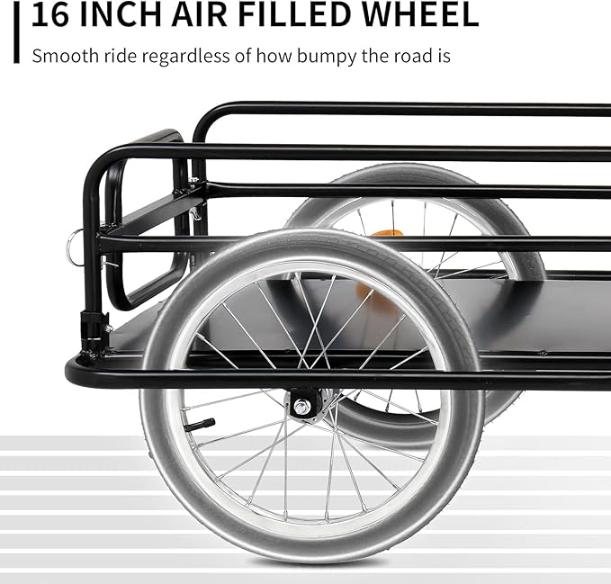 Ktaxon Foldable Bike Trailer, Bicycle Trailer with Unmatched Load Capacity, 16 Inch Pneumatic Tire, Universal Coupler, Foldable Frame and Safe Reflectors Design