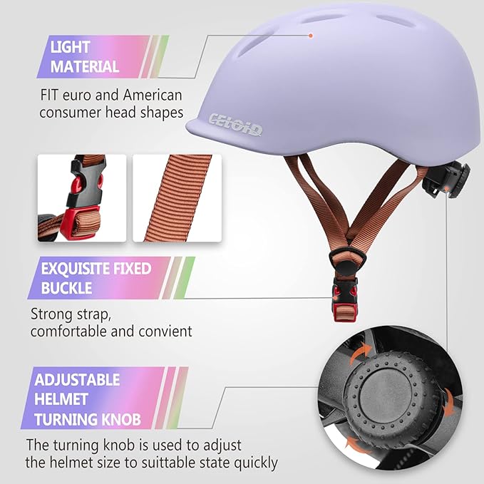 Kids Bike Helmet,Toddler Cyling Helmets for Ages 5-8-9-10-12-14-16Years Youth Boys & Girls,Child Adjustable Multi-Sport Bicycle Skateboard Roller Skate Scooter Balance Skateboarding Helmet