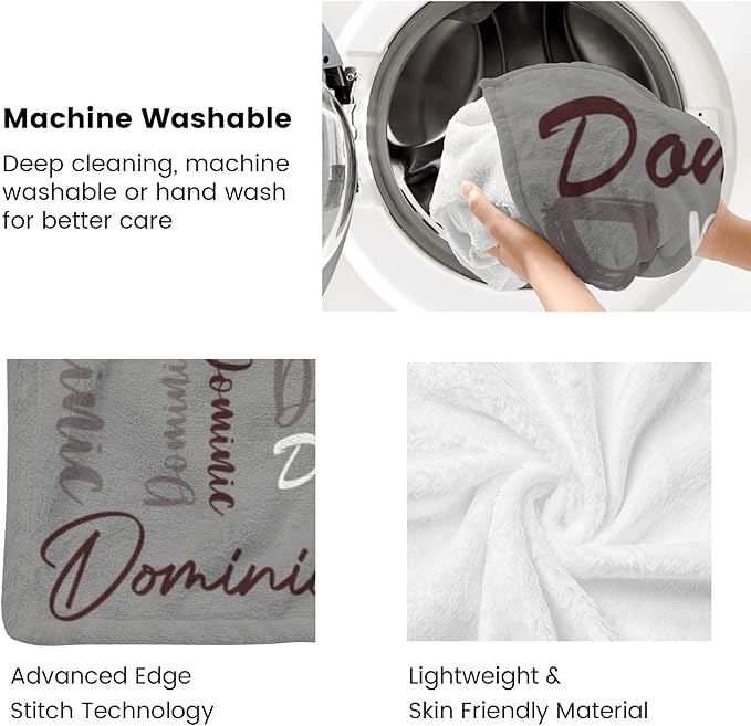 Dr.TOUGH Personalized Name Blanket Personalized Blanket for Adult Kids Flannel Customized Personalized Blankets and Throws