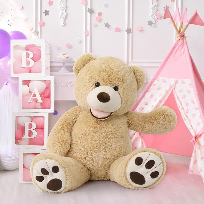 MaoGoLan Giant Teddy Bear Plush,39 inches Big Teddy Bear Stuffed Animal,Adorable Smiling Large Bear,Express Your Love Gift for Kids,Girlfriend,Baby Shower,Valentines Day,Christmas,Long Distance