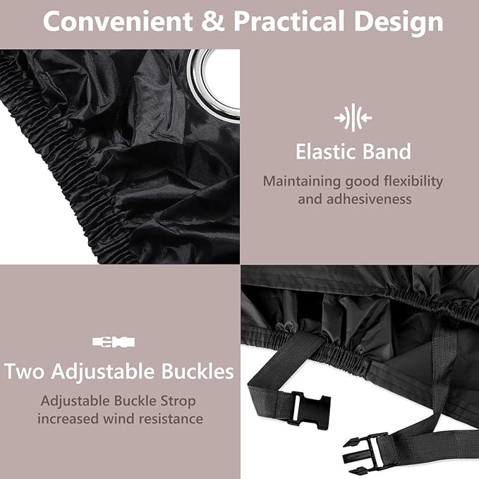 AKEfit Adult Tricycle Cover, Bike Covers Outdoor Storage Waterproof Cover for Electric Trike, With Windproof Buckle and Lock Hole, 75"L x 30"W x 44"H, Black