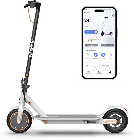 WERHY Electric Scooter, 350W/500W Motor, Top Speed 19/22 mph, Max 16/23/25/28Miles Ranges, Foldable E Scooter for Adults