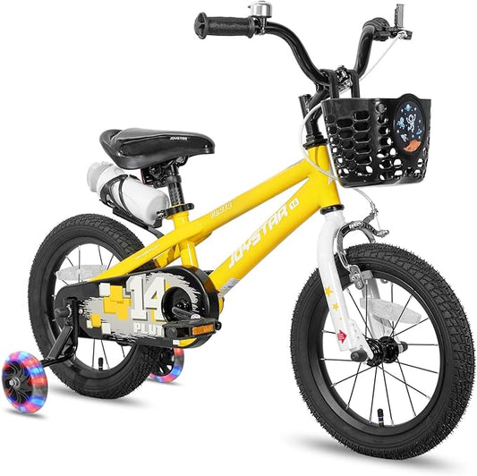JOYSTAR Pluto 12 14 16 18 20 Inch Kids Bike with Light Up Training Wheels, Kids' Bicycle for Boys Girls Age 3-12 Years, Children Bikes, Multiple Colors