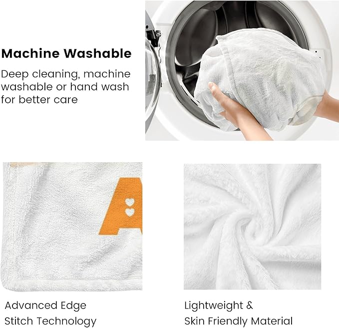 Custom Baby Girl Blanket with Name Personalized Cute Elephant Blanket Customized Soft Flannel Throw Blanket Gift for Birthday Baby Shower