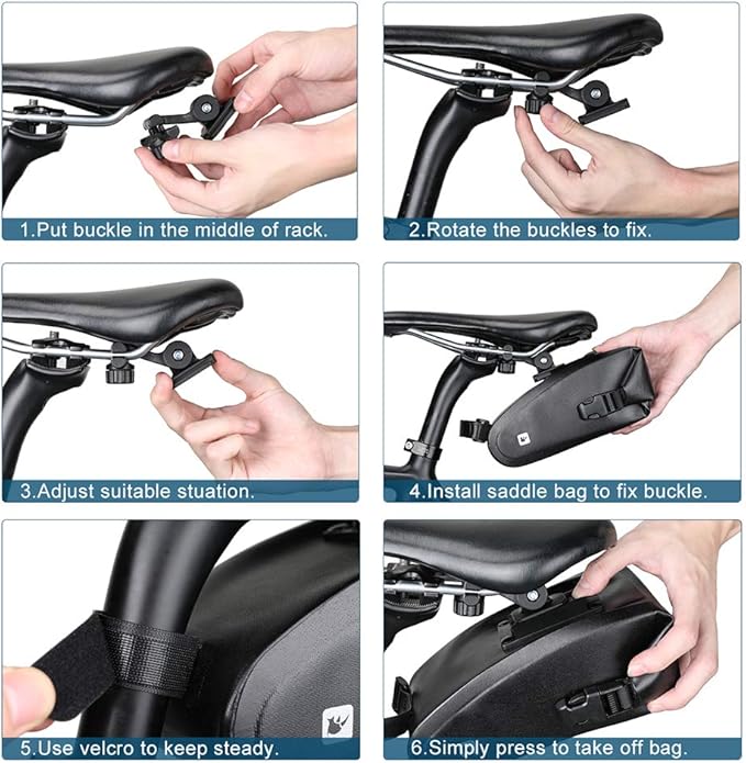 Rhinowalk Bike Saddle Bag Waterproof Bicycle Under Seat Bag Quick Disassembly Rainproof Mountain Road Bike Seat Bag Bicycle Professional Cycling Accessories